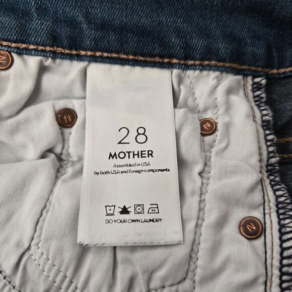 Mother High Waisted Looker Jeans Size 28 Skinny Medium Blue Wash Stretch Denim - Picture 8 of 13